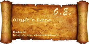 Oltyán Edina névjegykártya